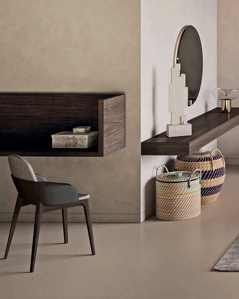 chaise accoudoir cuir et bois 