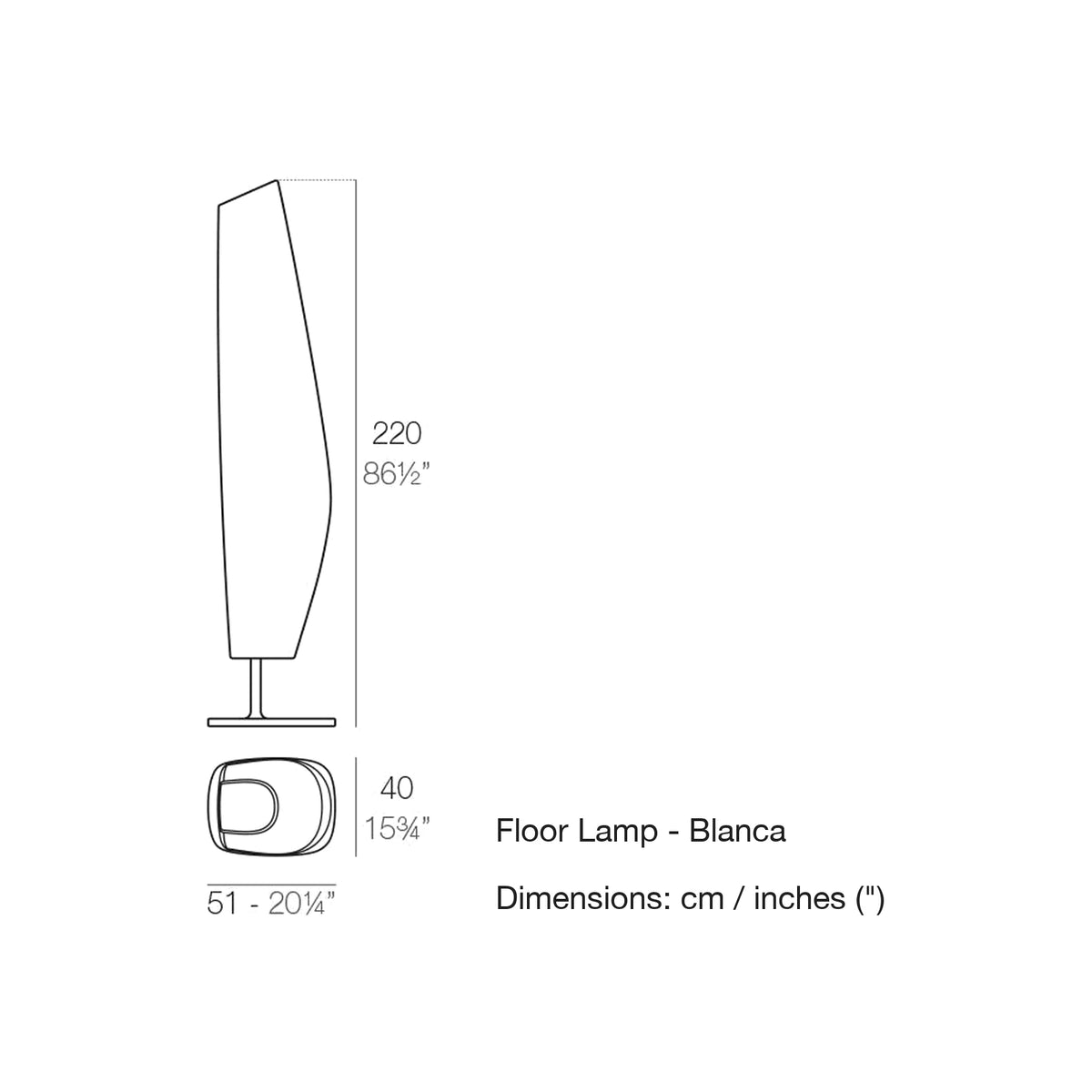 Dimension drawing Floor Lamp - Blanca