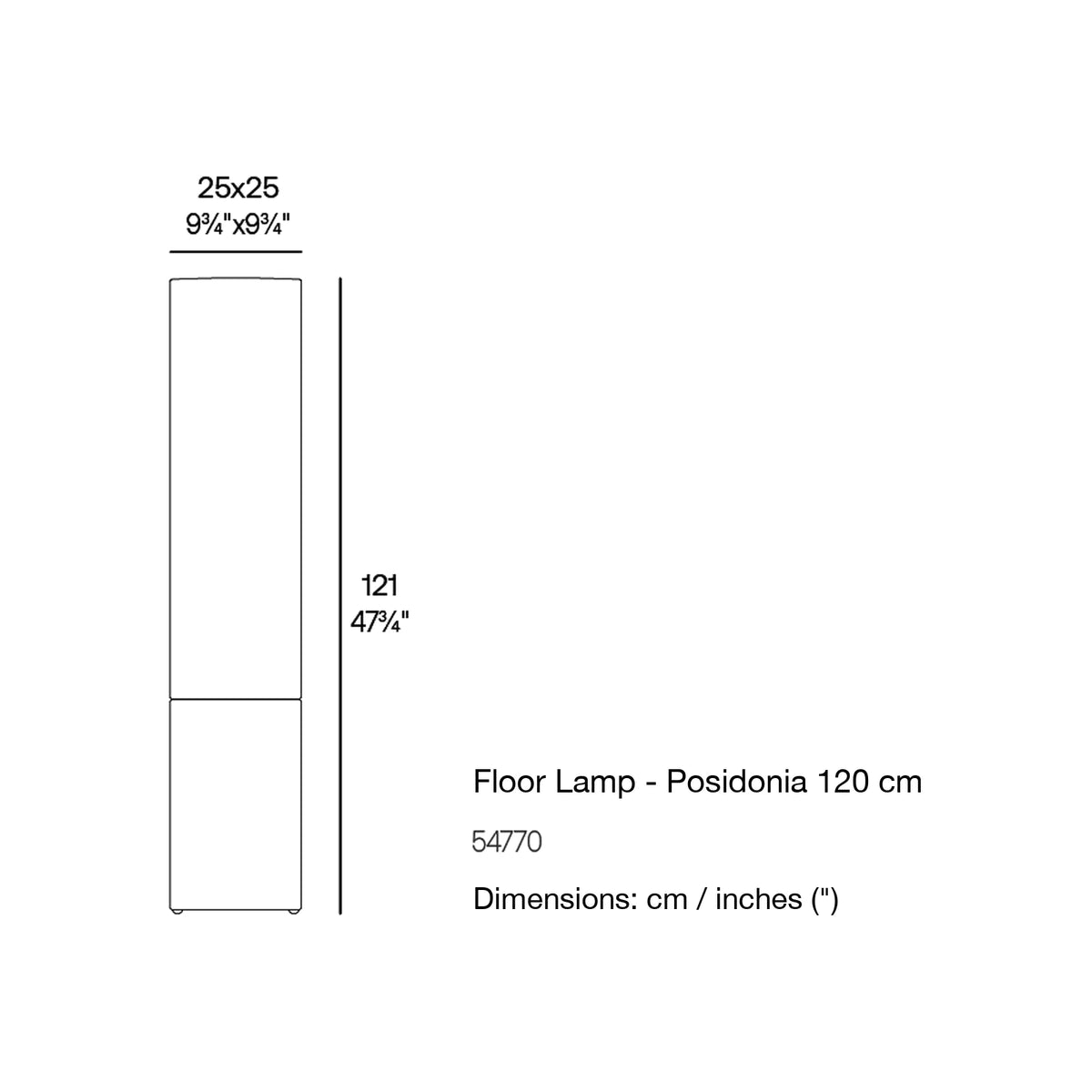 Dimension drawing Floor Lamp - Posidonia 120 cm