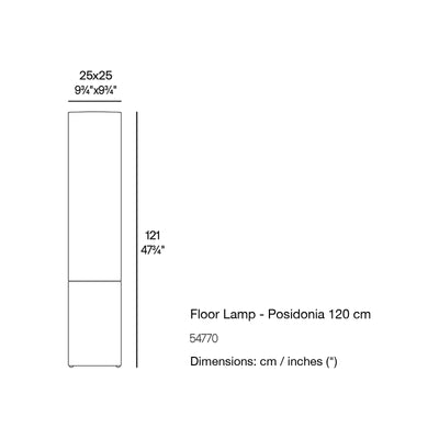 Dimension drawing Floor Lamp - Posidonia 120 cm