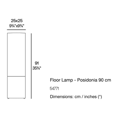 Dimension drawing Floor Lamp - Posidonia 90 cm