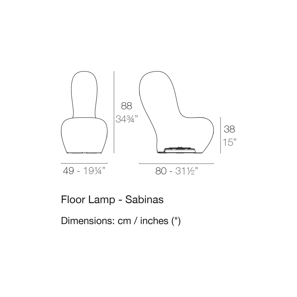 Dimension drawing Floor Lamp - Sabinas