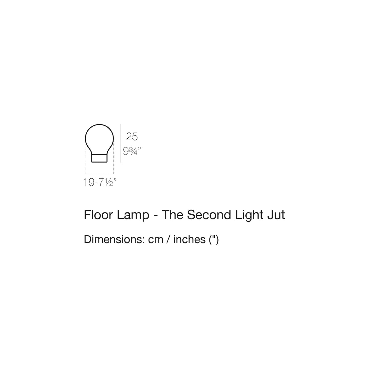 Dimension drawing Floor Lamp - The Second Light Jut