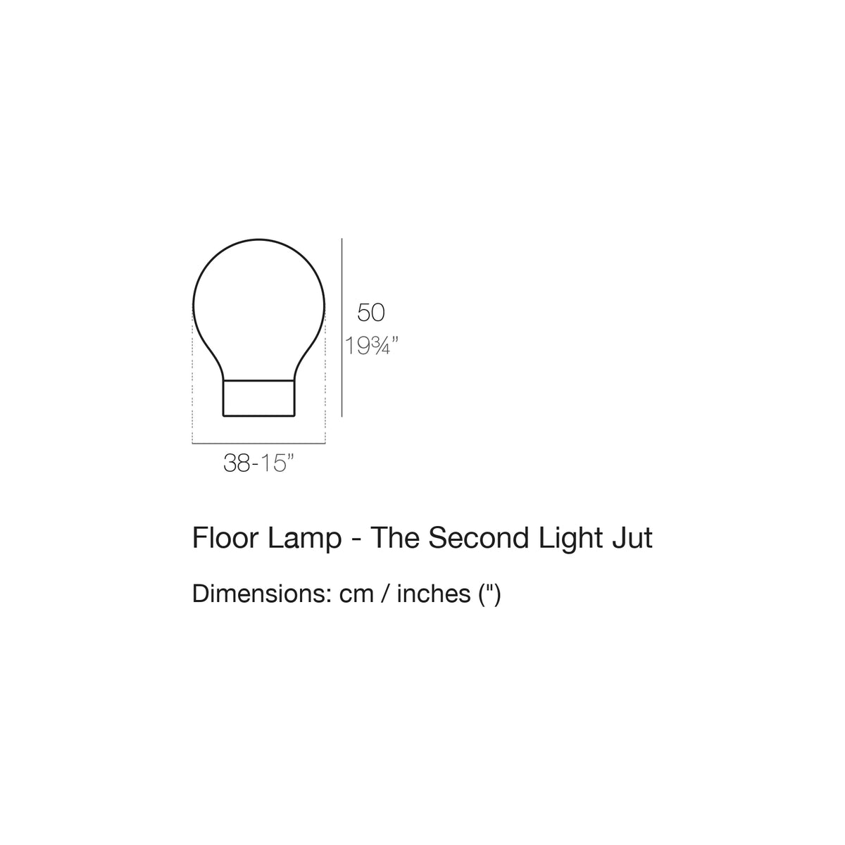 Dimension drawing Floor Lamp - The Second Light Jut
