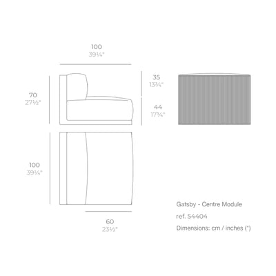 Dimension drawing Gatsby - Centre Module