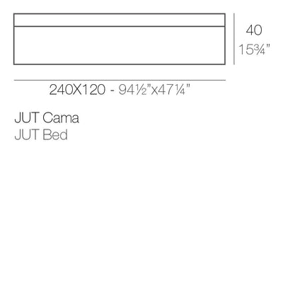 Grand Lit de Jardin Collection Jut Taille 240x120x40 cm Vondom