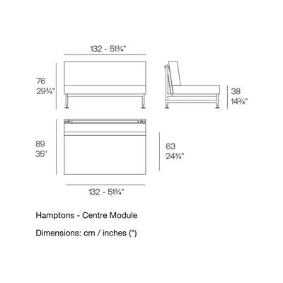 Dimension drawing Hamptons - Centre Module