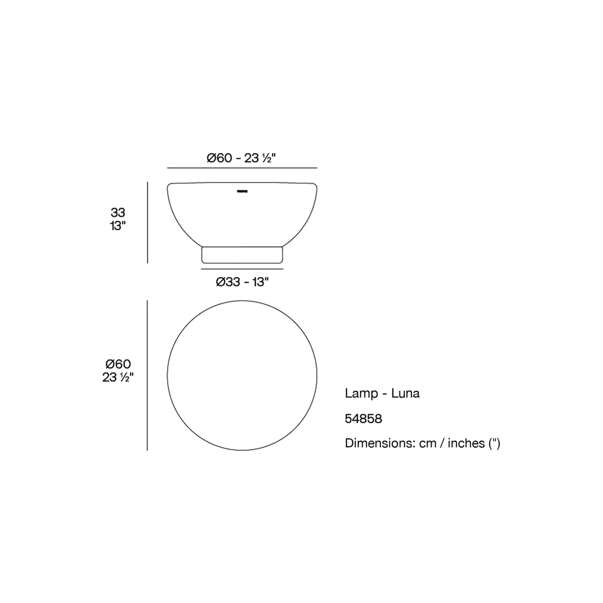Dimension drawing Lamp - Luna