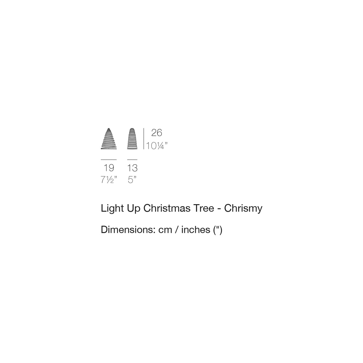 Dimension drawing Light Up Christmas Tree - Chrismy