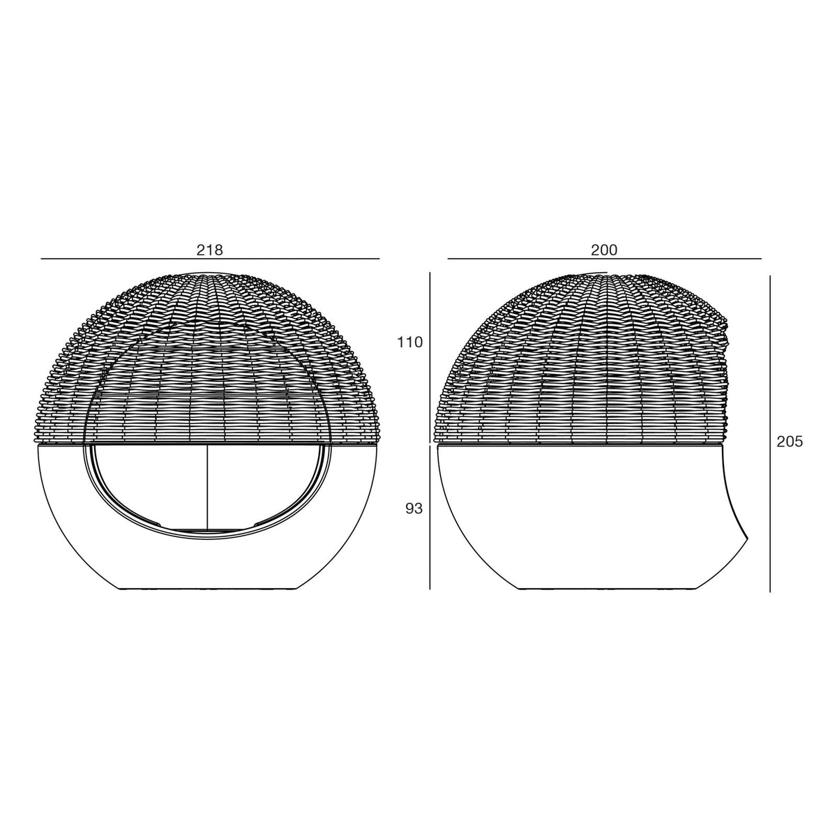 Lit LED d'Extérieur en Résine Tressée - Collection Moon Vondom - 12