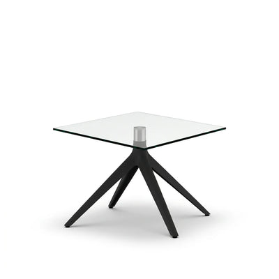 Table basse Mari-Sol carrée, piètement aluminium noir