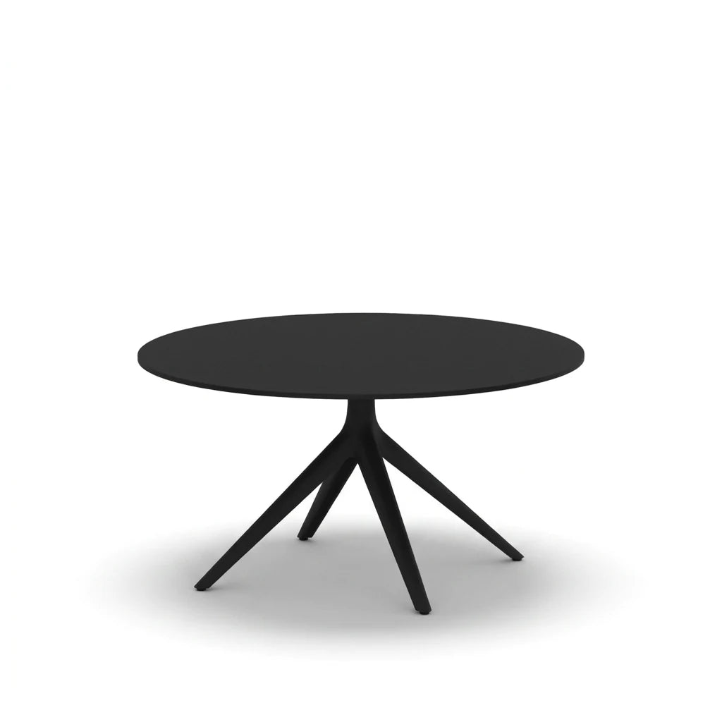 Table basse Mari-Sol ronde 4 branches, piètement aluminium noir