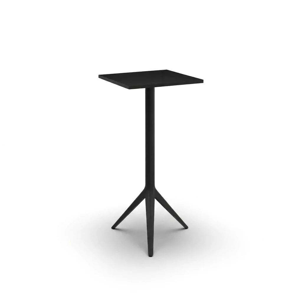 Table haute Mari-Sol carrée 3 branches, piètement aluminium noir