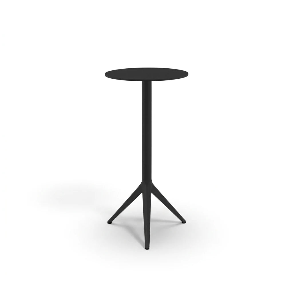 Table haute Mari-Sol ronde 3 branches, piètement aluminium noir