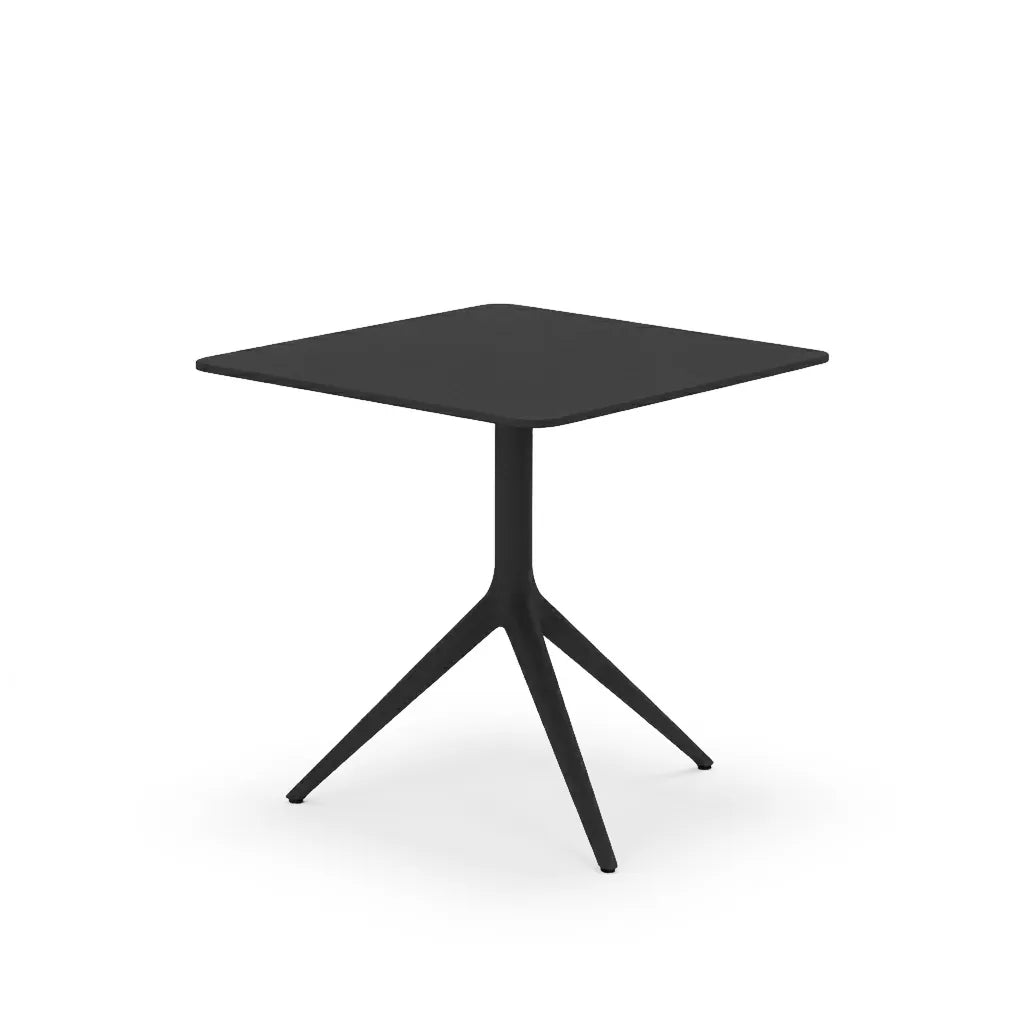Table Mari-Sol carrée 3 branches, piètement aluminium noir