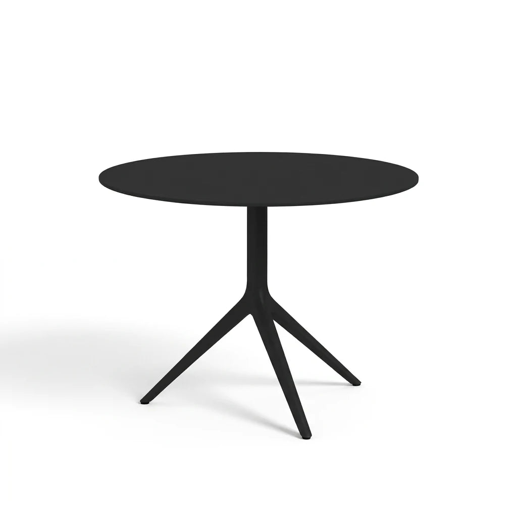 Table Mari-Sol ronde 3 branches, piètement aluminium noir