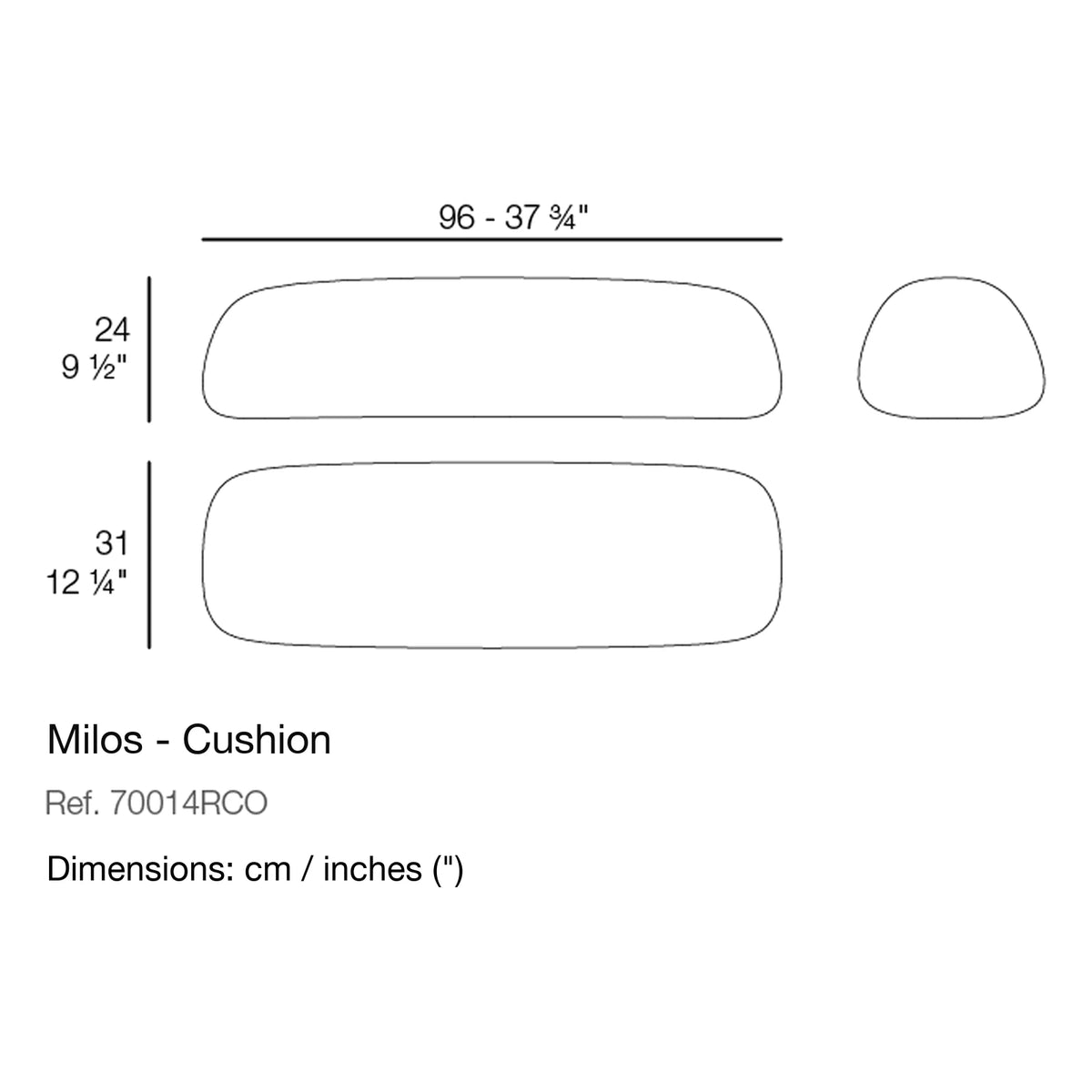 Dimension drawing Milos - Cushion