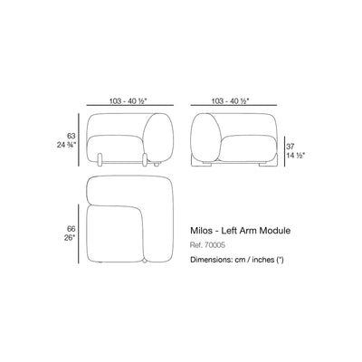 Dimension drawing Milos - Left Arm Module