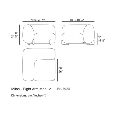 Dimension drawing Milos - Right Arm Module