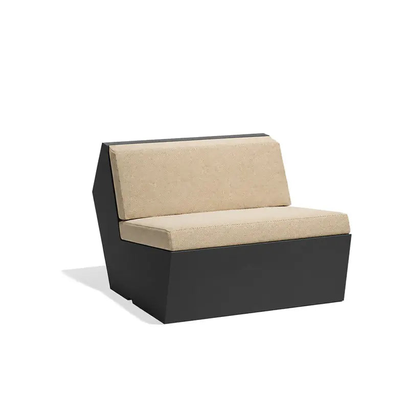 Canapé modulable d'extérieur Faz, module central, structure noir, coussin sable
