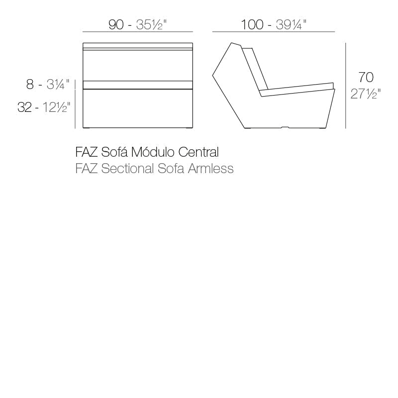 Module Central Finition structure Mate - Faz Collection Faz Cosy Vondom - 2