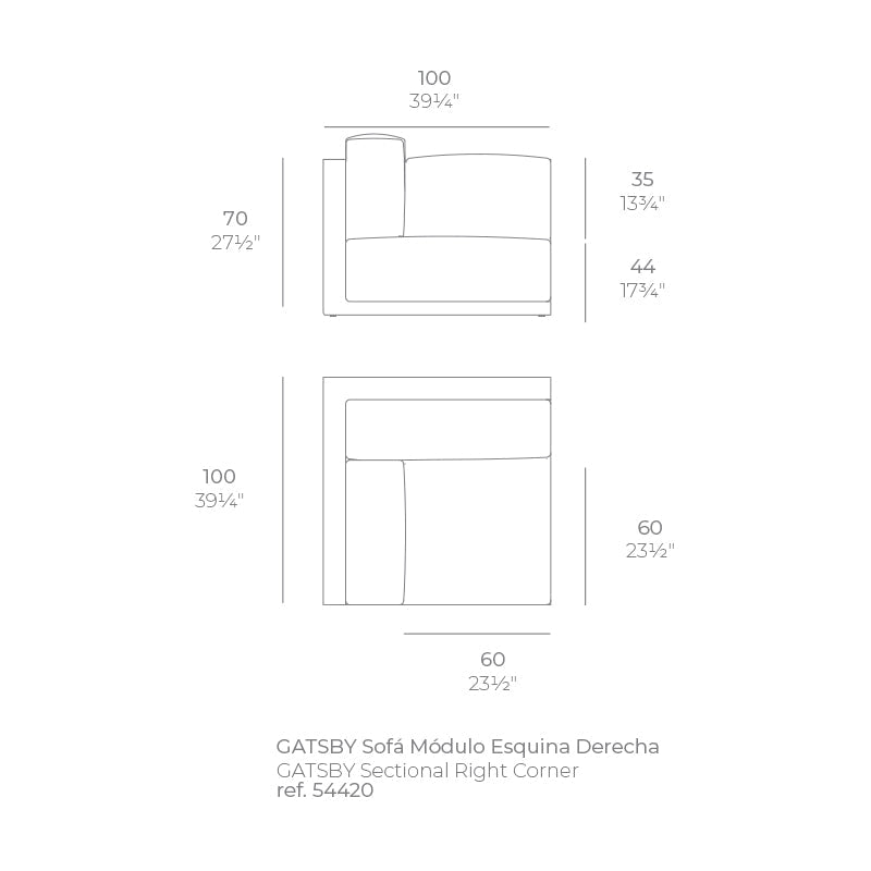 Module Coin Droit - Collection Gatsby Vondom - 2