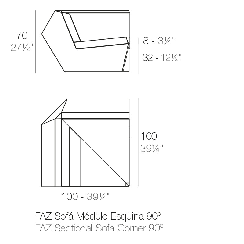 Module Coin Finition structure Mate - Faz Collection Faz Cosy Vondom - 2