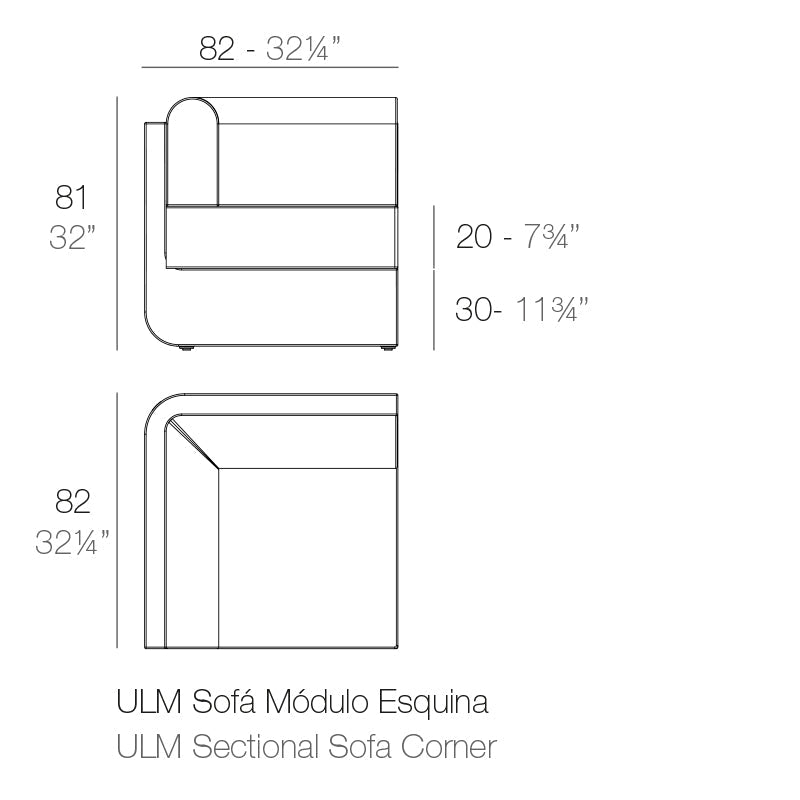 Module d'Angle Finition structure Mate - Collection Ulm Vondom - 2