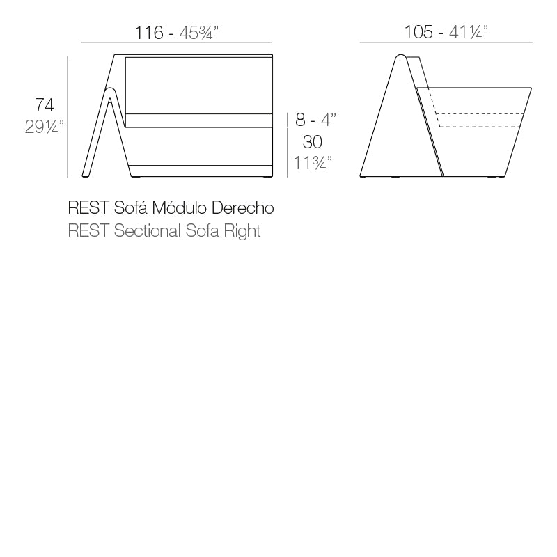Module Droit - Collection Rest Vondom - 2
