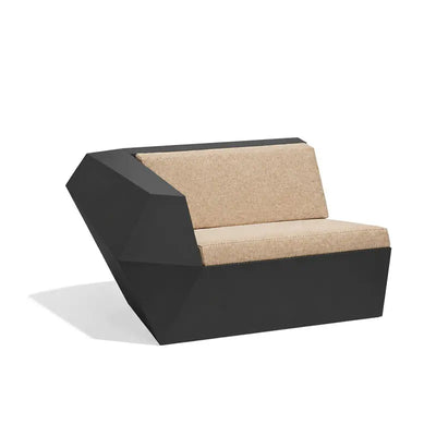 Canapé modulable d'extérieur Faz, module droit, structure noir, coussin sable