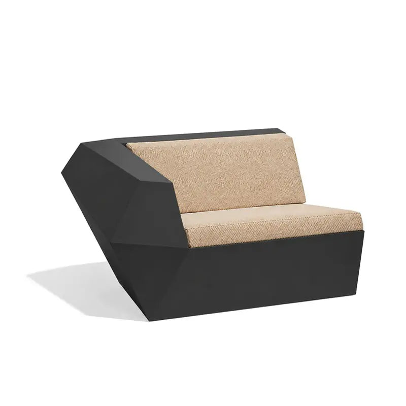 Canapé modulable d'extérieur Faz, module droit, structure noir, coussin sable
