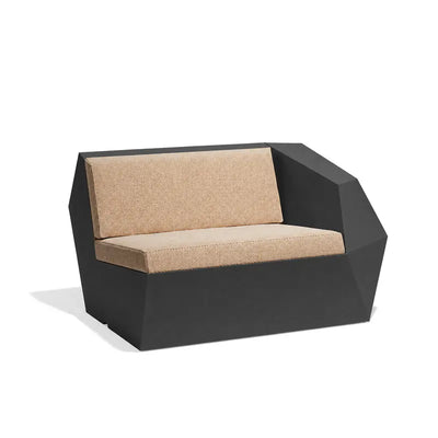 Canapé modulable d'extérieur Faz, module gauche, structure noir, coussin sable