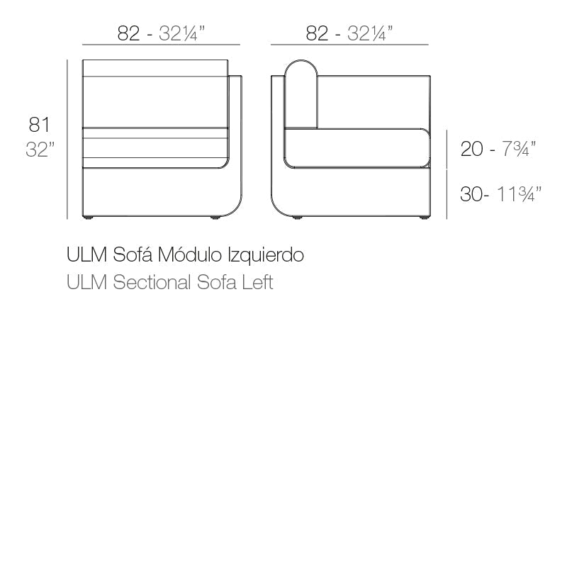 Module Gauche Finition structure Mate - Collection Ulm Vondom - 2
