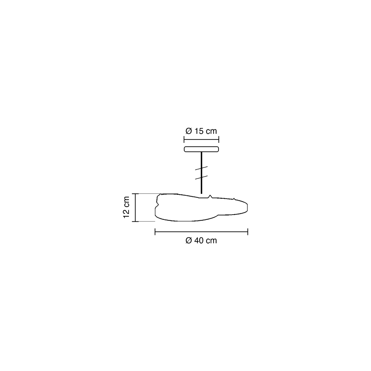 Schéma de dimensions – Suspension Oz Ø40x12 cm Ideal Lux