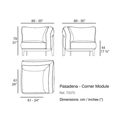 Dimension drawing Pasadena - Corner Module