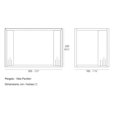 Dimension drawing Pergola - Vela Pavilion