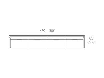 Plan Canapé Modulable - Frame Canapé droit 4 places