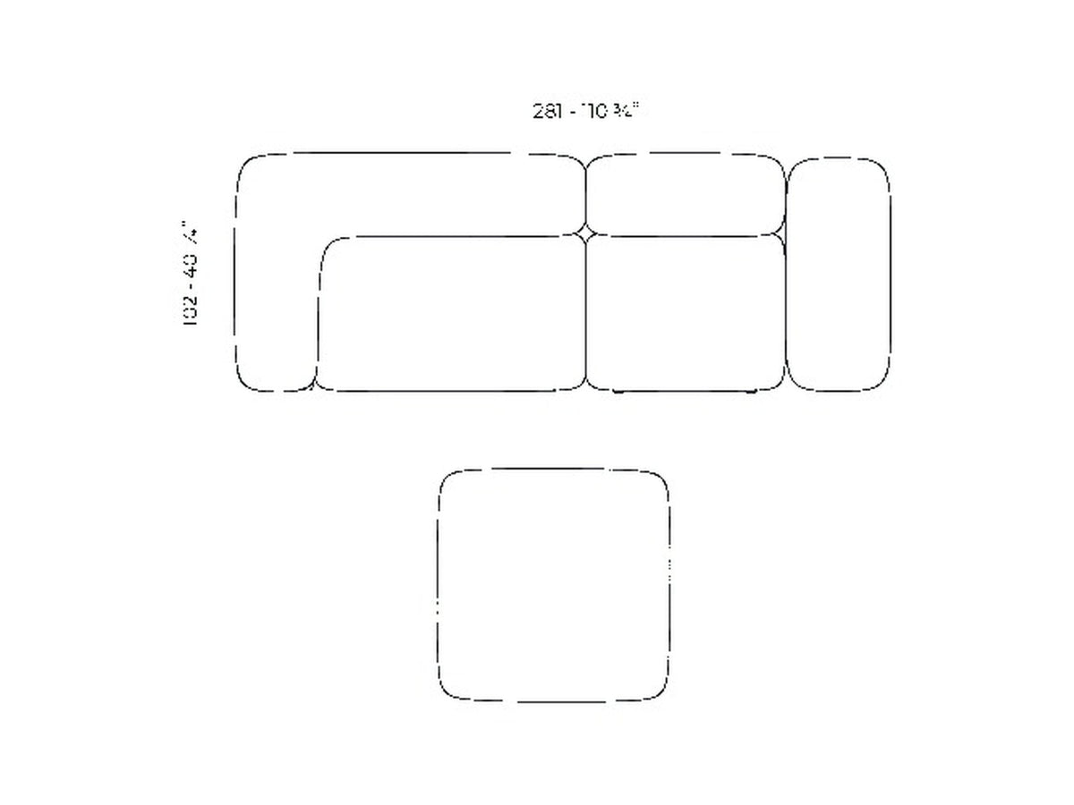 Plan Canapé Modulable - Milos Canapé 2 places