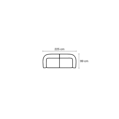 Plan coté du canapé modulable Suave, 2 places