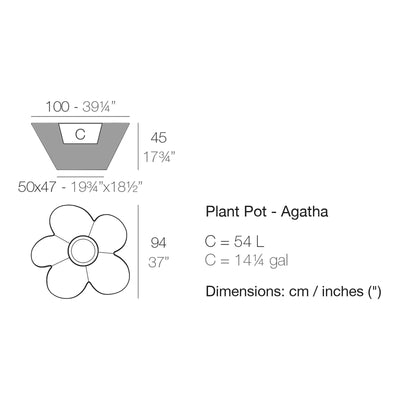 Dimension drawing Plant Pot - Agatha