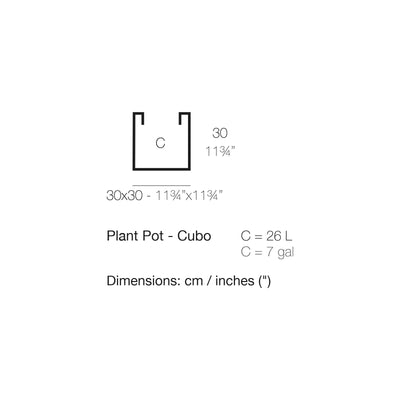 Dimension drawing Plant Pot - Cubo
