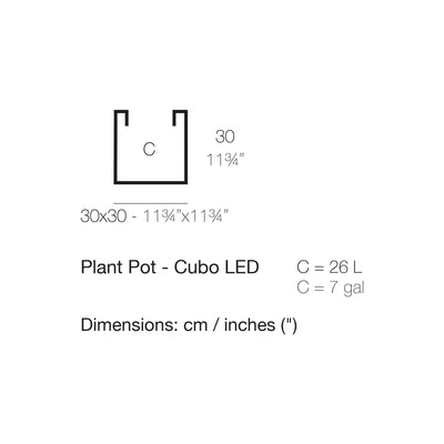 Dimension drawing Plant Pot - Cubo LED