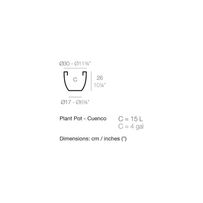 Dimension drawing Plant Pot - Cuenco
