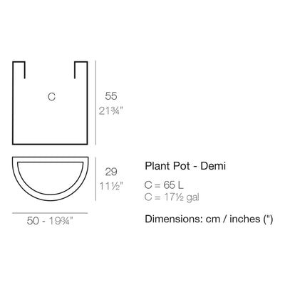 Dimension drawing Plant Pot - Demi