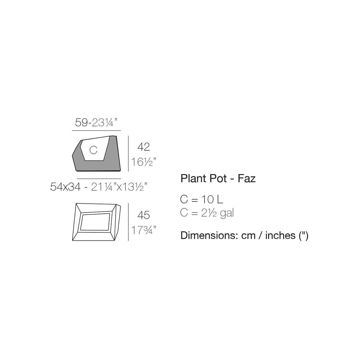 Dimension drawing Plant Pot - Faz