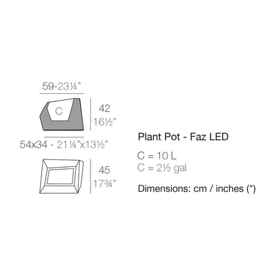 Dimension drawing Plant Pot - Faz LED