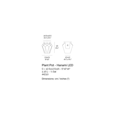 Dimension drawing Plant Pot - Hanami LED