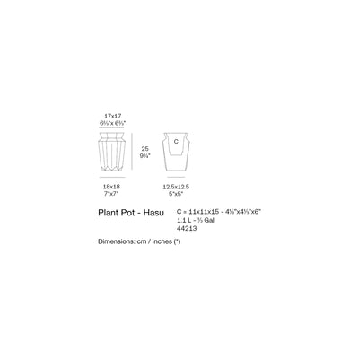 Dimension drawing Plant Pot - Hasu