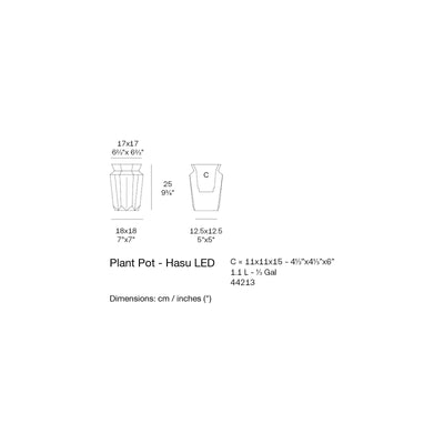 Dimension drawing Plant Pot - Hasu LED