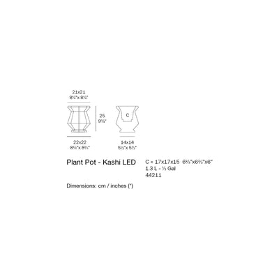 Dimension drawing Plant Pot - Kashi LED